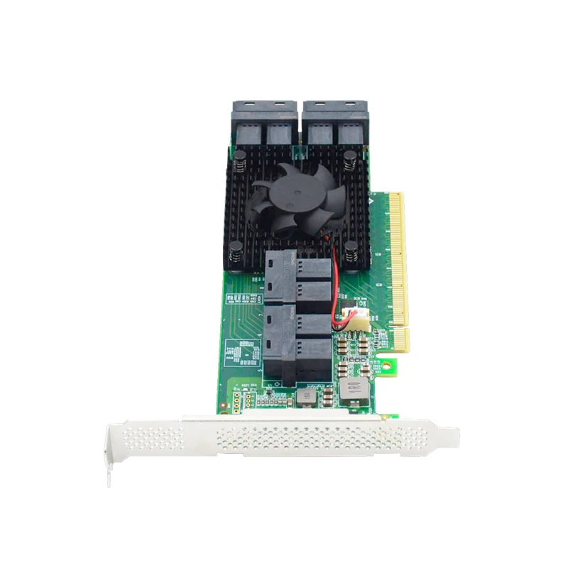 Pci express nvme ssdアダプターカード、x16から8 u.2 SFF-8643