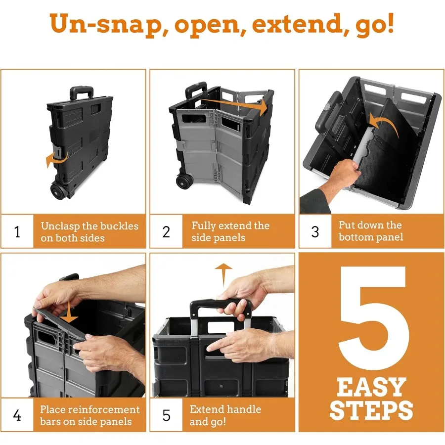 حزمة تخزين قابلة للطي رفيعة للغاية مع مقبض تلسكوبي للاستخدام المنزلي والحديقة والمكتب والمدرسة