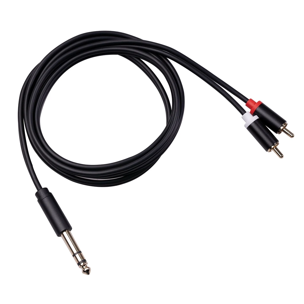 【STOCK】6.35mm Cable to Audio Cable Aux Jack Y Splitter Cable for Amplifiers Audio DVD,5FT