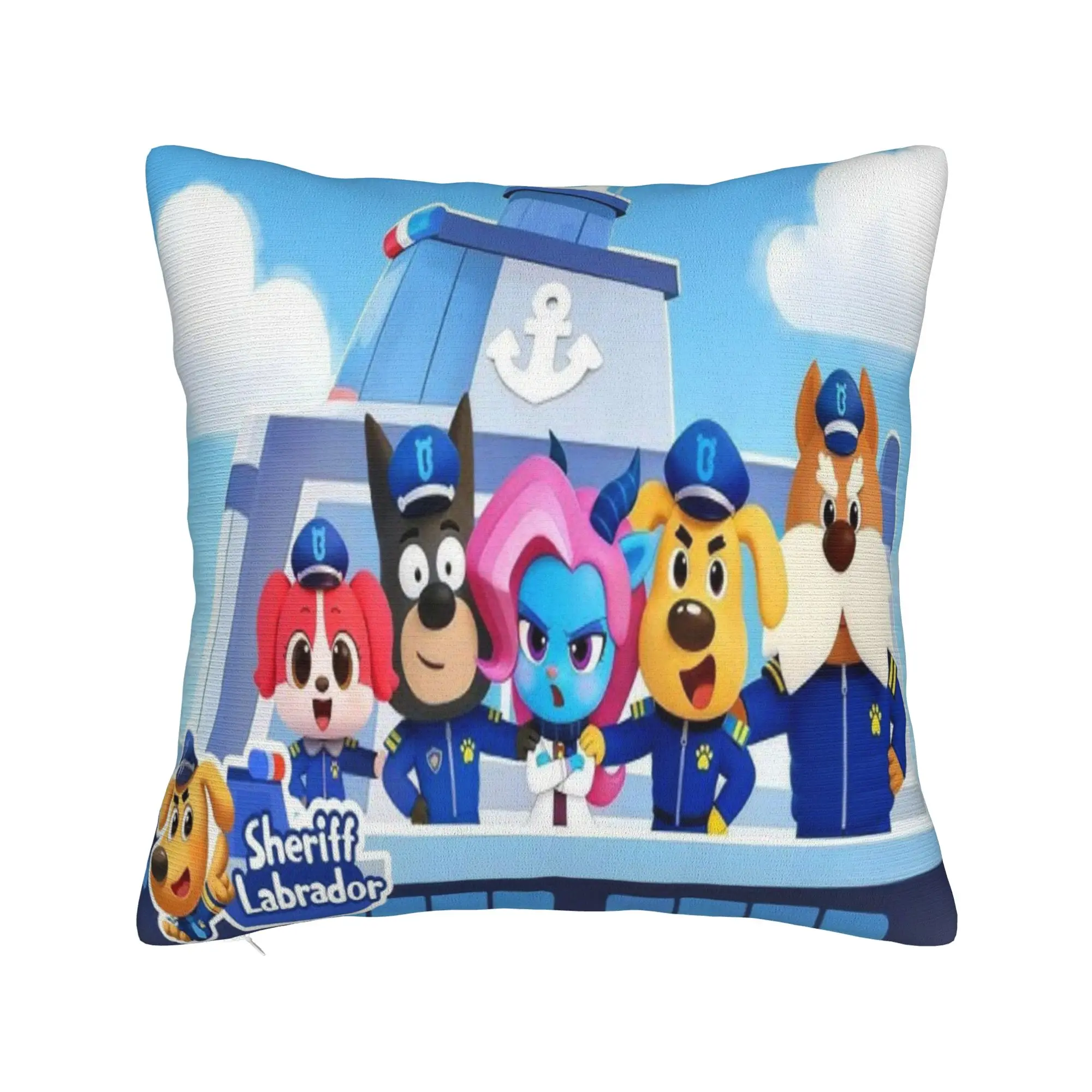 Warm Home Safety Sheriff Labrador  Decor Pillowcase Stuff  Pillow Cover Zipper Multi-Size