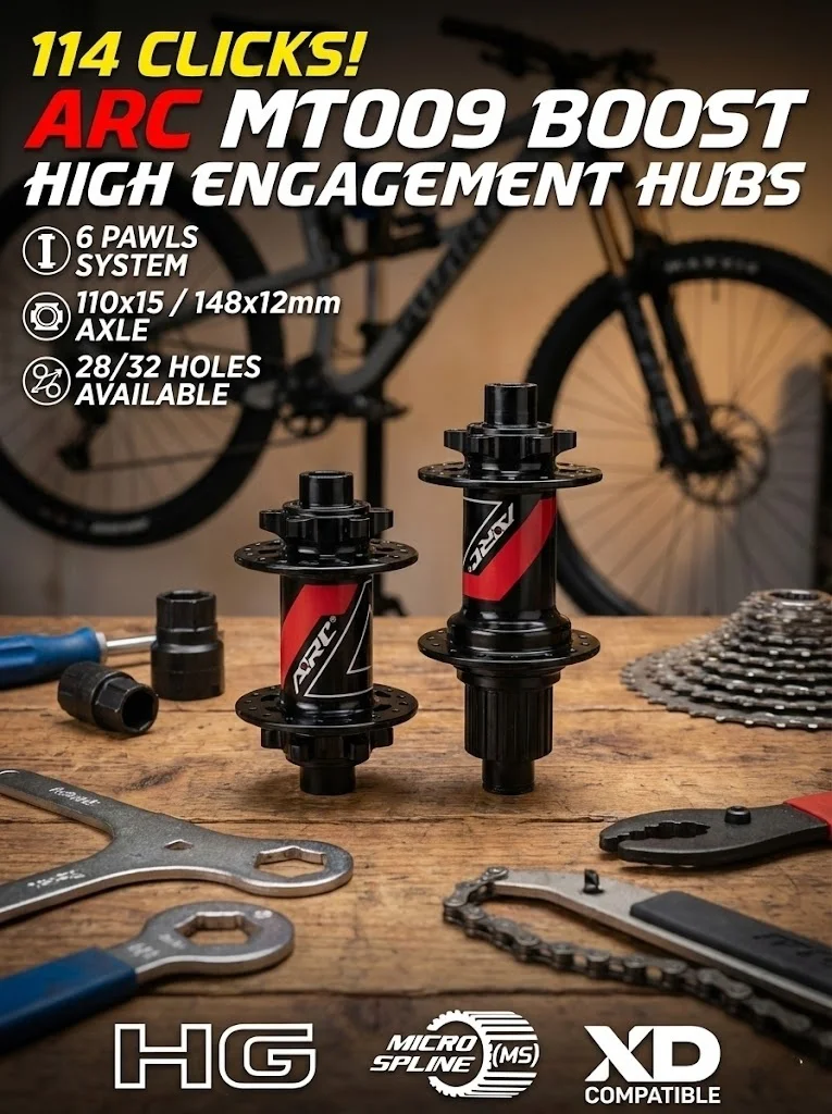 ARC MT009 BOOST-Naben, 110 x 15 148 x 12 mm, 6 Sperrklinken, 114 Klicks, 28H/32H, CNC-Aluminium-MTB-Naben mit Freilaufkörper für 12 Sekunden – Detail 11