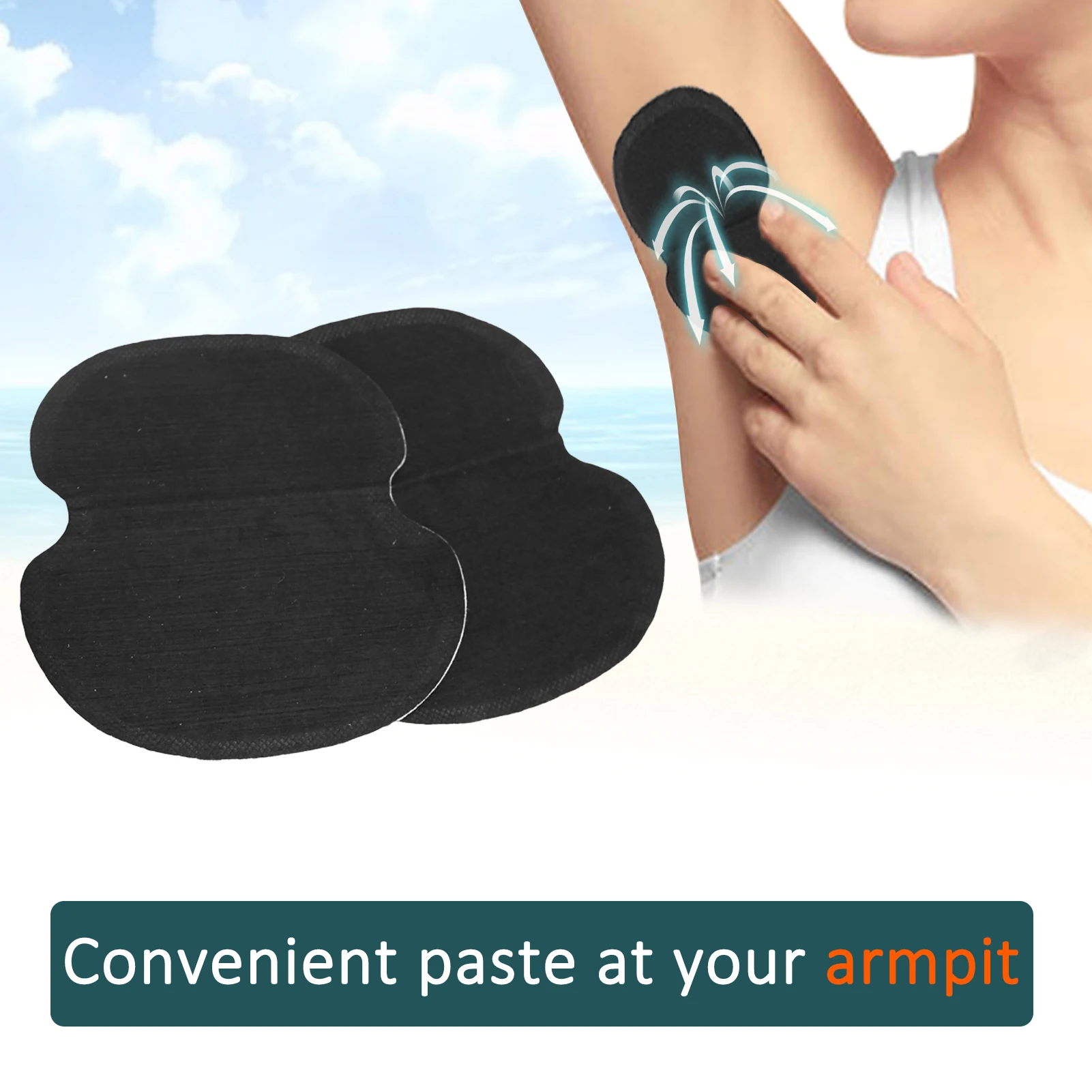 60pcs Underarm Sweat Pads NonWoven Fabric Dress Clothing Underarm Armpit Sweat Pads Black