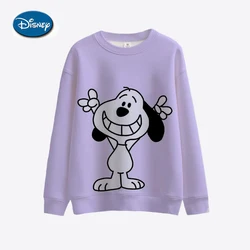 Snoopy Spring Cartoon Pink Printed Round Neck Sweater Women's Loose Cute Thin Casual Top Hoodie