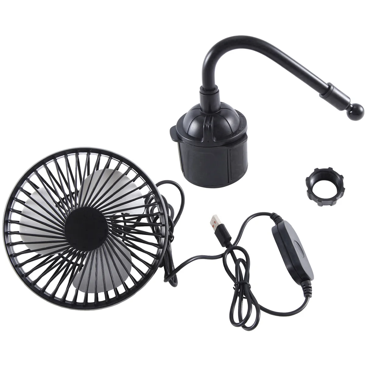 Ventilateur de voiture USB multifonctionnel, ventilateur de cendrier, accessoires de voiture universels