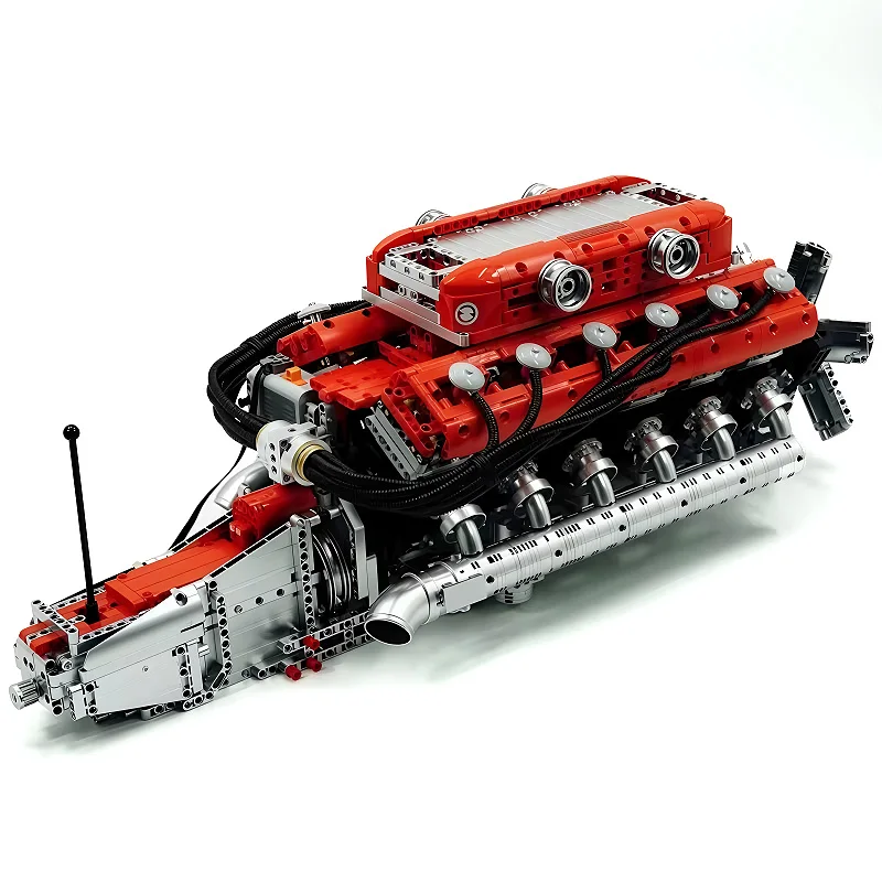 MOULD KING 10169 Sports Car V12 Engine Model Building Block kits Motor Drive Puzzle Block Assembly Children Toys Christmas Gifts