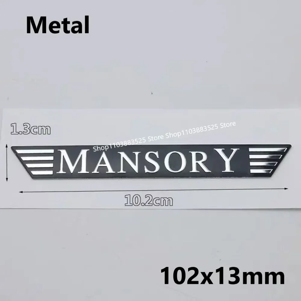 2pcs Aluminium 102x13mm Metal Pasted Car Logo Emblem Badge Sticker for Mansory G500 G63 W464 W465 Sticker Modify Accessories