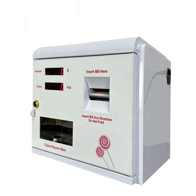 

Mini Wall Mount Coin Changer Cash To Token Exchange Dispenser Machine