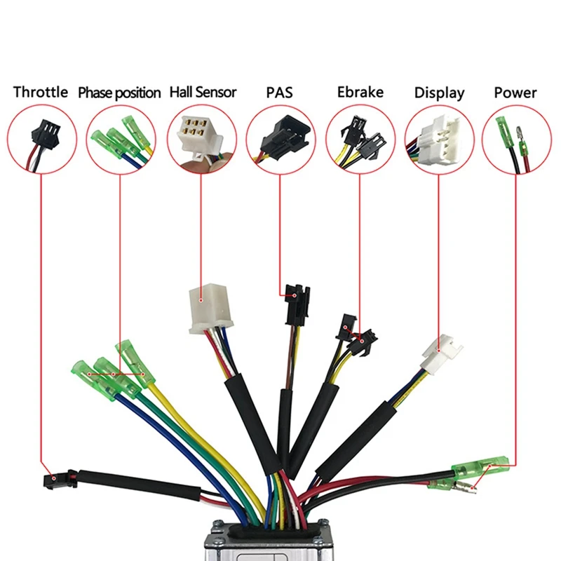 36V/48V 250W 15A Electric Bicycle Sine Wave Controller With KT LED880 Display&Thumb Throttle And Sensor Ebike Accessorie