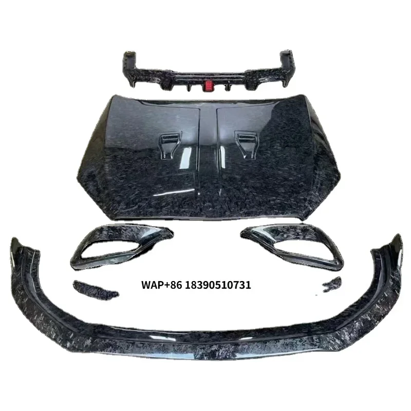 For S Class MSY Style Forged Carbon Fiber Bodykit FRP W222 S63 Body Kit Engine Hood Front Lip Rear Bumper Widebody