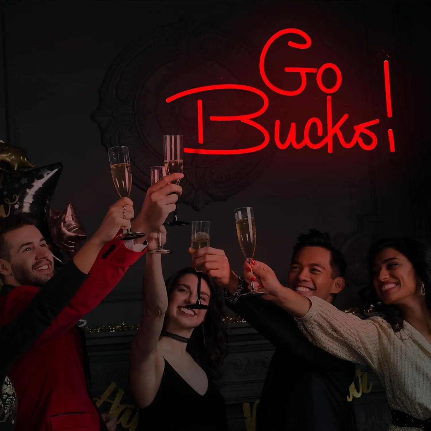 

Go Bucks Neon Sign USB Dimmable Neon Lights for Kids Room Bar Game Room Man Cave Gift for Football Fans Teens Wall Decor