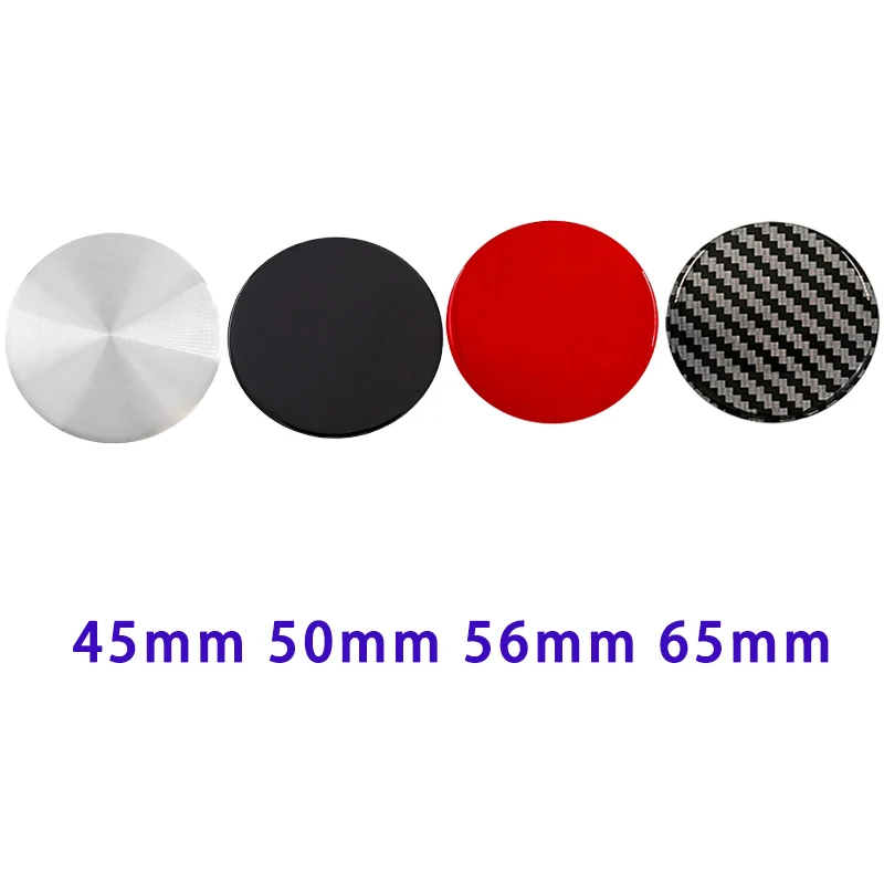 100pcs 45mm 50mm 56mm 65mm Silver Red Black Blank Car Wheel Hup Sticker 4 Style Rim Center DIY Decal Accessories