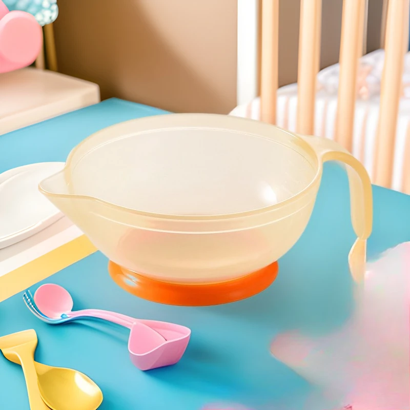 Baby Complementary Food Bowl Children's Duckbill Pointed Mouth Rice Paste Special Anti Drop Scale Baby Feeding Bowl Spoon