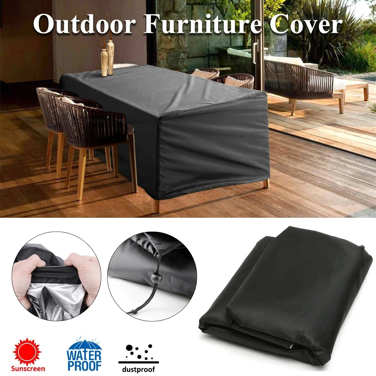 Small size Waterproof Outdoor Patio Garden Furniture Covers Rain Snow Chair covers for Sofa Table Chair Dust Proof Cover