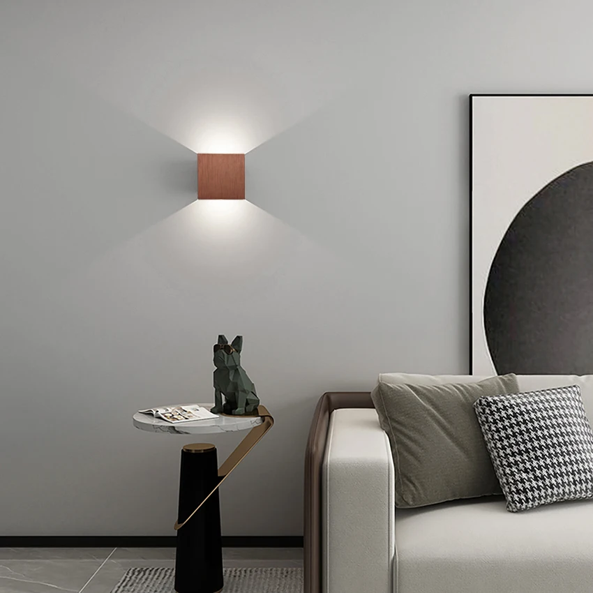 6 واط LED مصباح الجدار الداخلي صعودا وهبوطا توهج نحى الذهب/الفضة/أسود/القهوة الألومنيوم أضواء الجدار إضاءة ديكوريّة المنزل AC90-260V