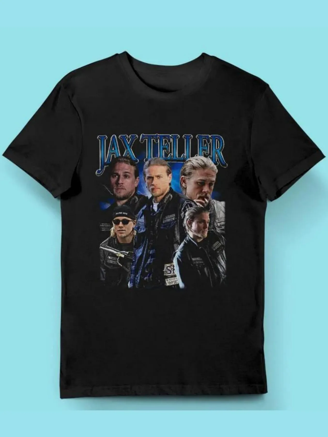 Men's Retro Sons of Anarchy Jack Tyler Graphic T-Shirt TV Series Theme Pure Loose Fit Suitable for All Seasons Casual Wear