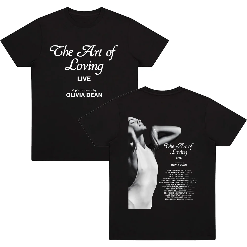 

The Art of Loving LIVE Olivia Dean T Shirts Graphic Printing Cotton Tees Loose Fashion Female Tee Shirt Men Clothing Quality Top