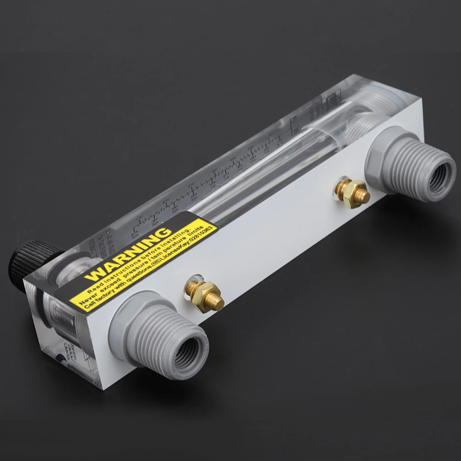 Acrylic Flowmeter Stable Liquid 0.2~2GPM Flowmeter Rust-Resistant Light G1/2'' Outer for 4% Accuracy Level G1/4'' Inner 0.6Mpa