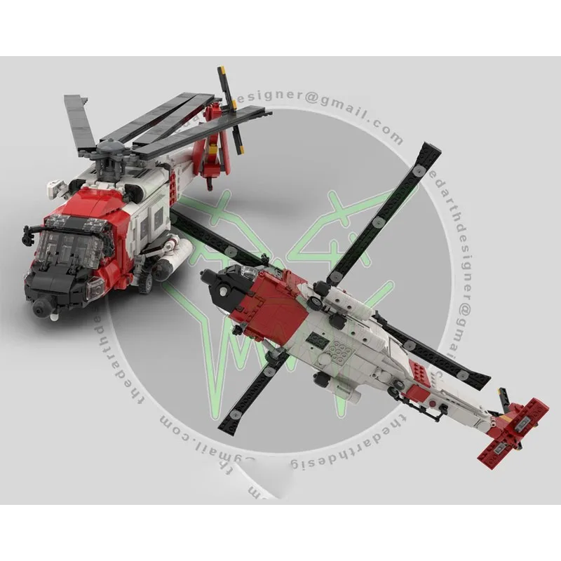 MOC-229660New Militare 1:35 Elicottero Building Blocks Modello 1084 PartsMOC Creativo Ragazzi Bambini Compleanno Building Blocks Giocattolo Regali