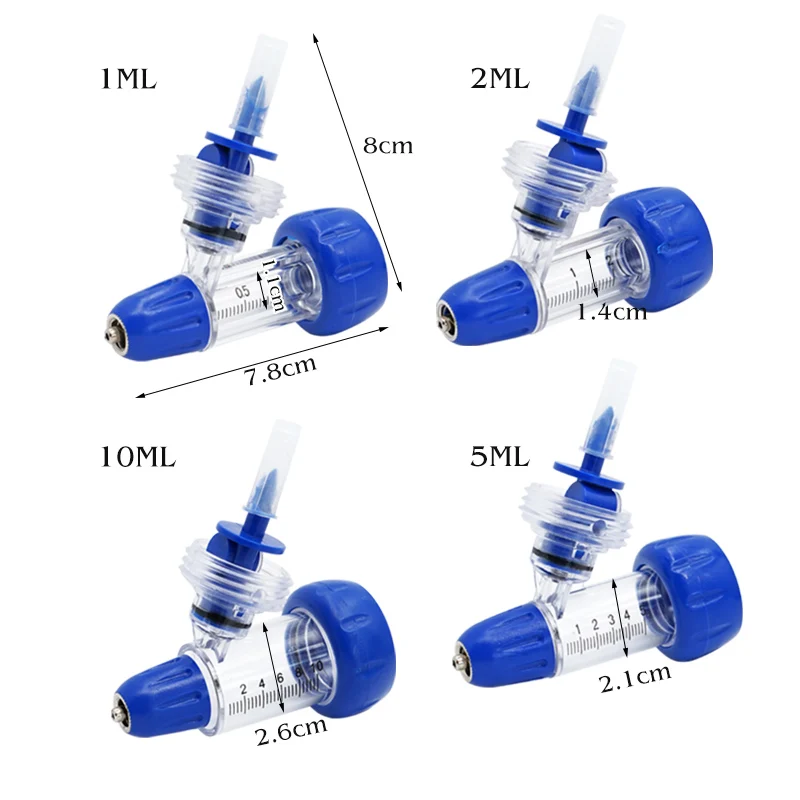 1/2/5/10Ml Automatic Veterinary Continuous Syringe Animal Adjustable Vaccine Injector Livestock Sheep Cow Injection Accessories