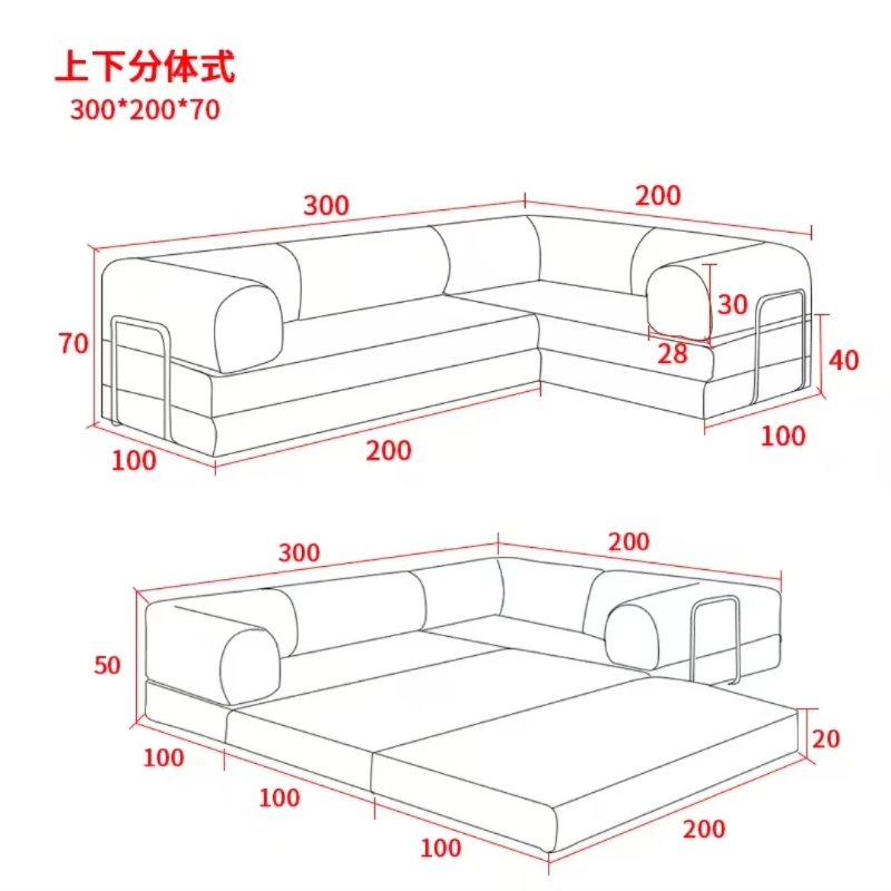 أريكة ضغط مفرغة، أريكة مباشرة لغرفة المعيشة، أريكة متعددة الوظائف ومتعددة الاستخدامات، 5 أقواس، قابلة للتخصيص #6