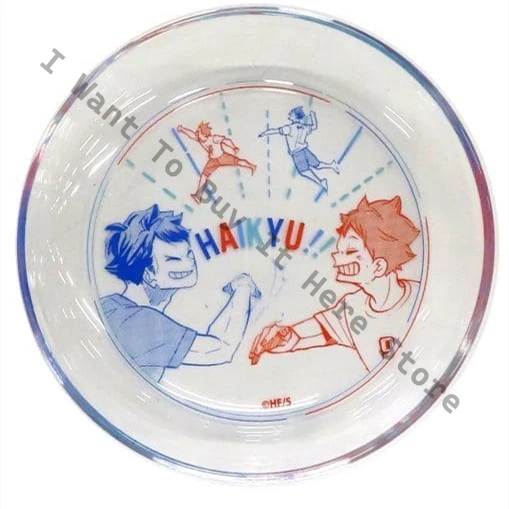 

Anime Haikyuu!! Shoyo Hinata Tobio Kageyama Cosplay Clear Glass Tray Saucer Small Plate Ornament Accessories Halloween Xmas Gift