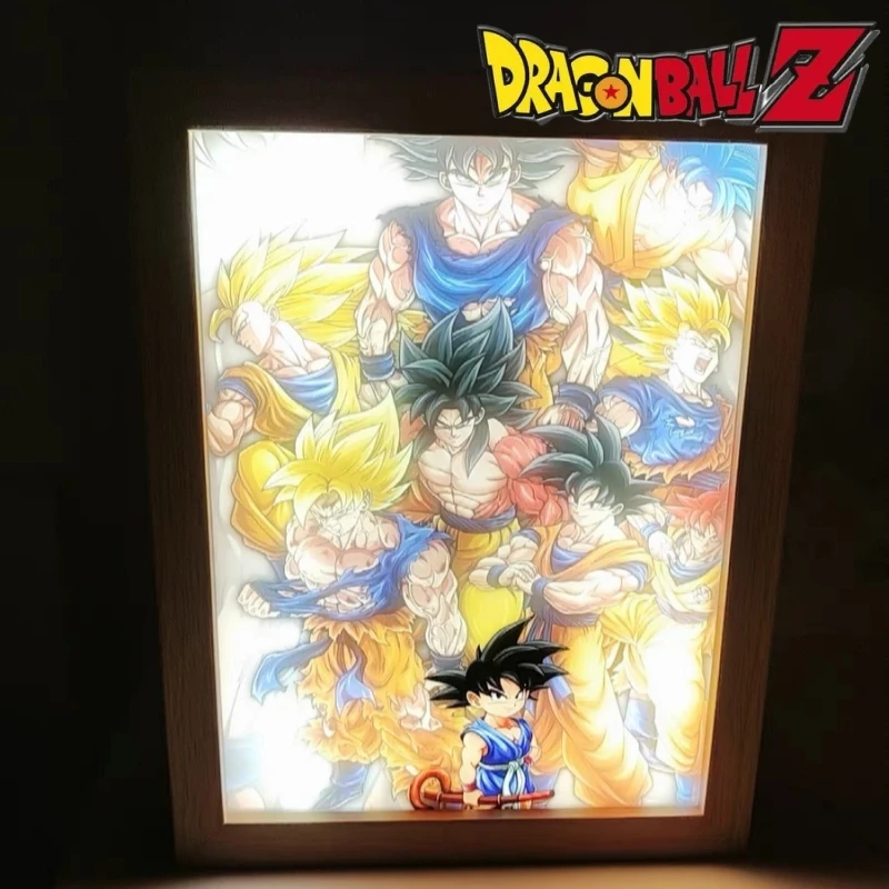 

Anime Figure Dragonball Painting Light Dragon Ball Creative Light Painting Tabletop Light Painting Picture Frame Lamp Decor