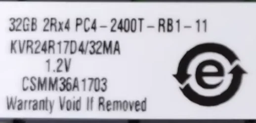 

Для KVR24R17D4/32 32G 2RX4 PC4-2400T DDR4 2400REG