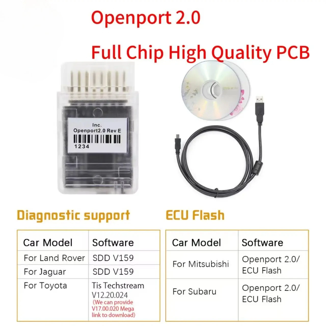 Новый Openport 2.0: Инструмент для чип-тюнинга ЭБУ, полнофункциональный OBD2-сканер для Toyota, диагностический инструмент для автомобилей с разъемом Open Port OBDII