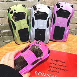 Luxury Sports Car Case for iPhone 15 14 13 12 Pro Max Shockproof Back Cover 3D Car Capas Camera Protect cool man boy Full Funda