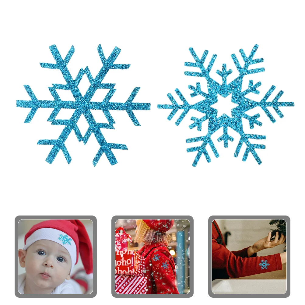 

20Pcs Snowflake Patches Embroidered Fabric Appliques for Winter DIY Clothing Accessories Hair Clips Headbands Decoration
