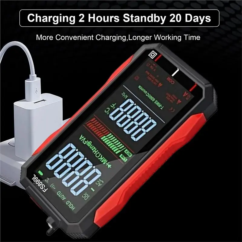 【THANKSGIVING DAY】FS899L 4.8 Inch Color Screen Digital Multimeter Auto-Ranging 6000 Counts True RMS NCV Voltage Current Tester R