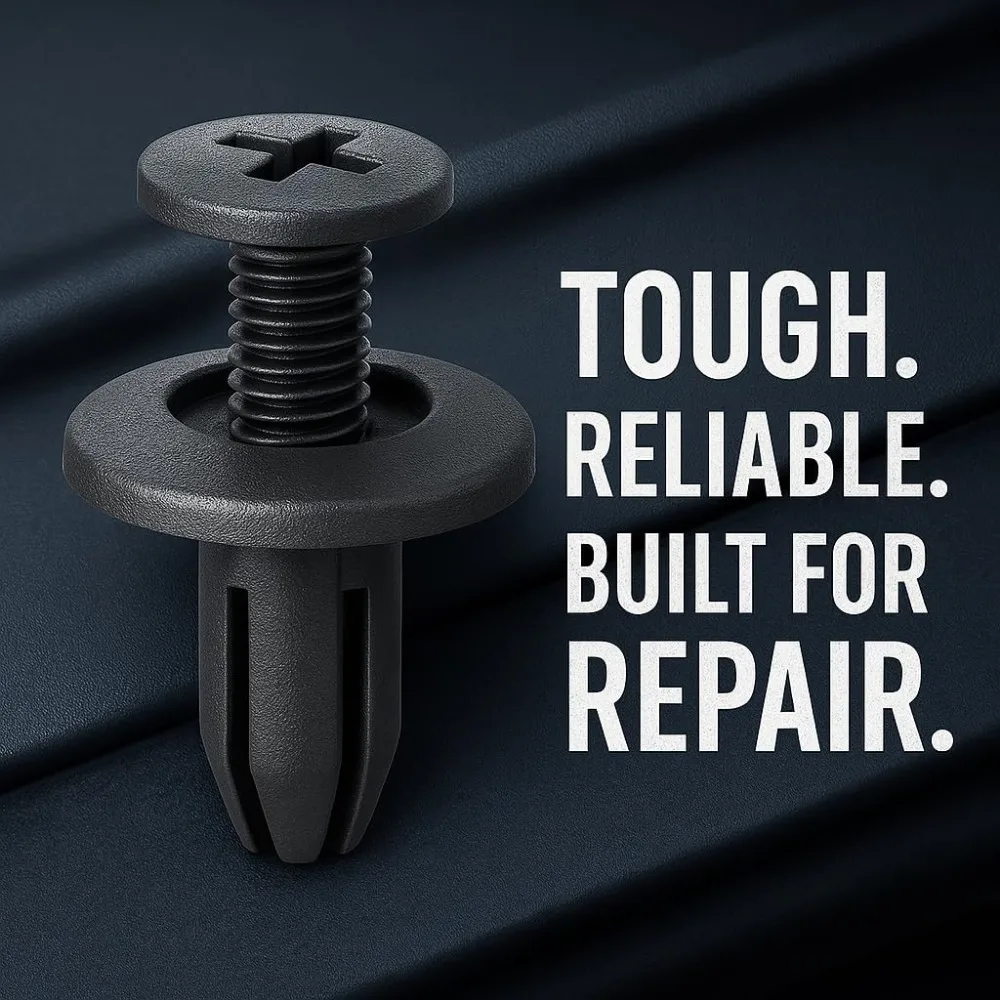 100 Pcs Car Fender Skirt Push-Type Plastic Nylon Retainer Clips Fasteners 15x12x6mm