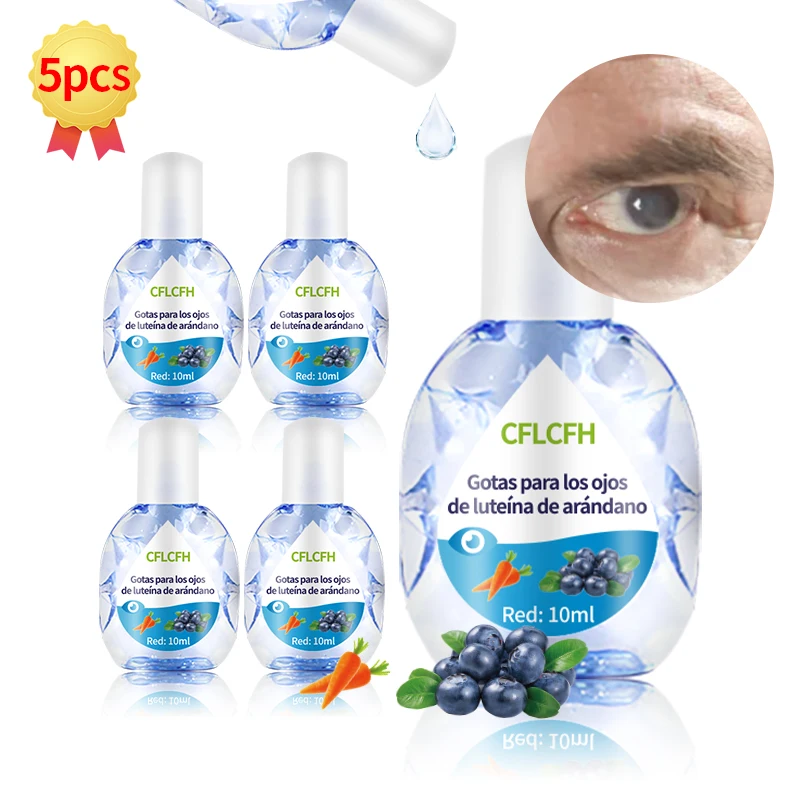 Blueberry Lutein Cataract Treatment Eye Drops for Dry Eyes Treatment and Cataract Cloudy Eyeball Cure Spanish Language