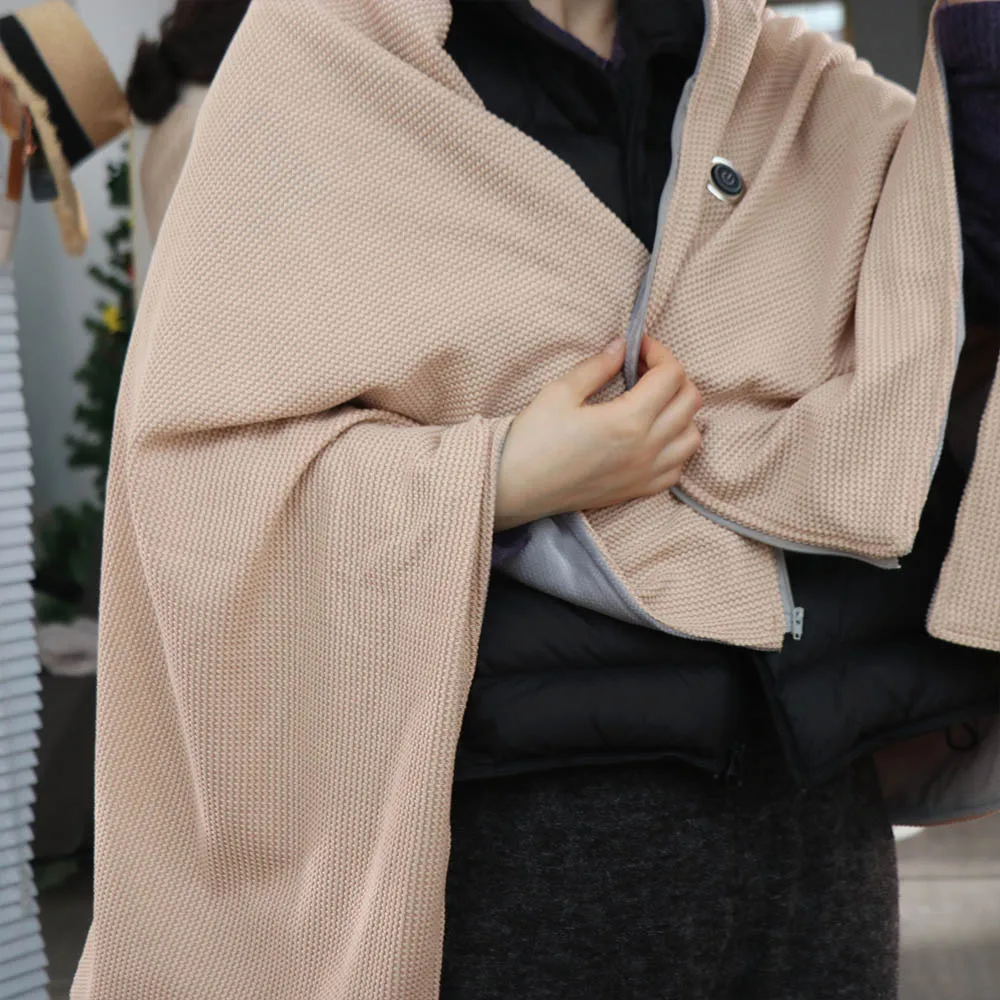Wearable Electric Heated Blanket 3 Heating Levels Adjustment Body Warmer Wrap Quickly Heating Washable Heating Large Shawl