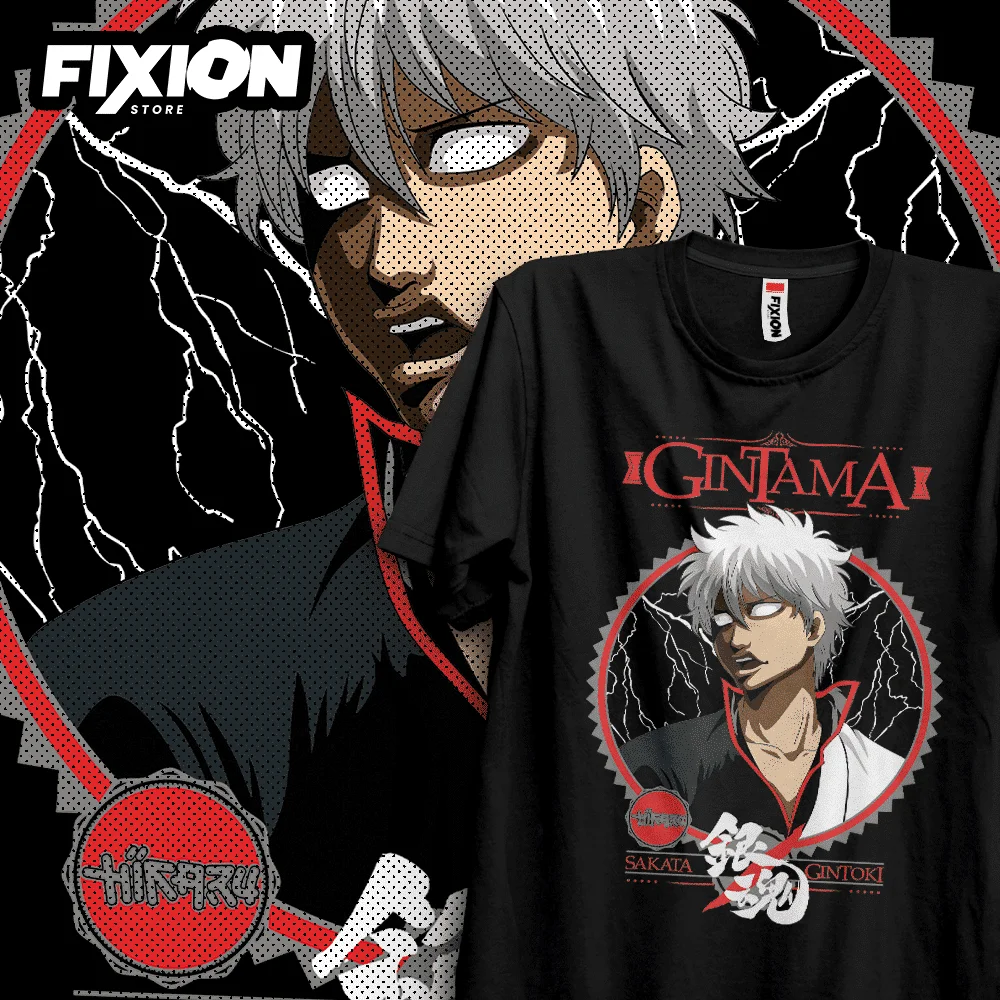 T-shirt para anime, gintama-abril-la negra, #2