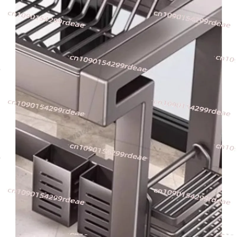 

New Dish Drying Rack Kitchen Over The Sink Dish Drain Rack Utensil Holder Sink Stainless Steel Matt Black