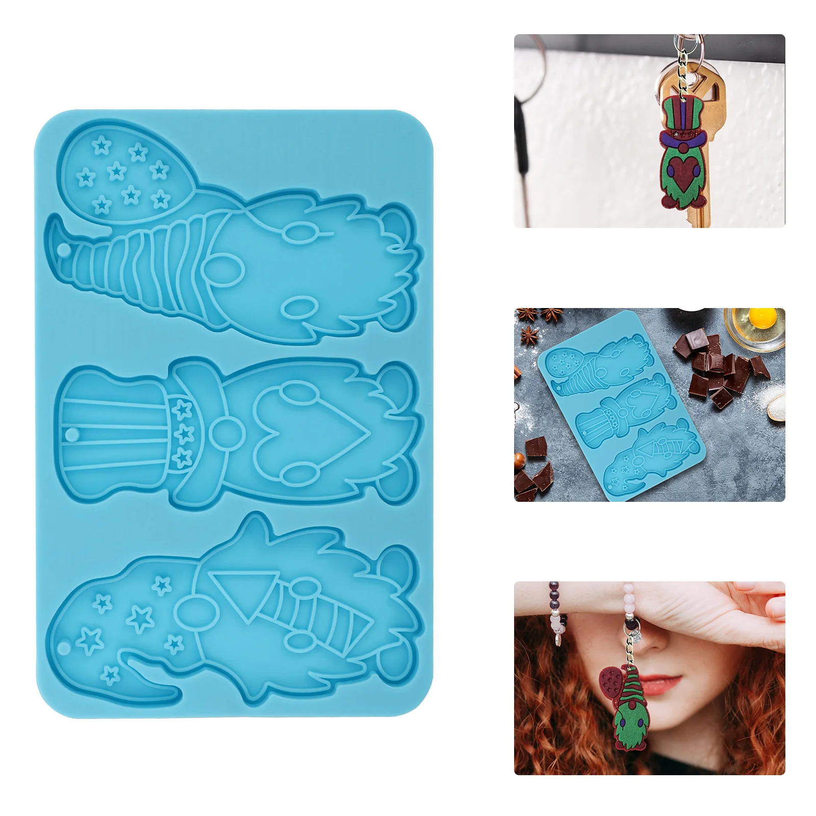 

Cartoon Gnome Silicone Keychain Mold DIY Shape Multipurpose C y Jewelry Accessories Making Non Toxic Waterproof