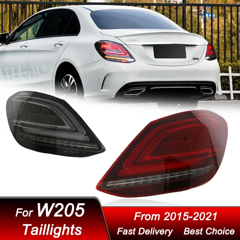 

Pop Car Led Tail Lights For Mercedes-Benz W205 C180 C200 2015-2021 New Style Full LED Dynamic Turn Signal Light Tail Lamp Assemb