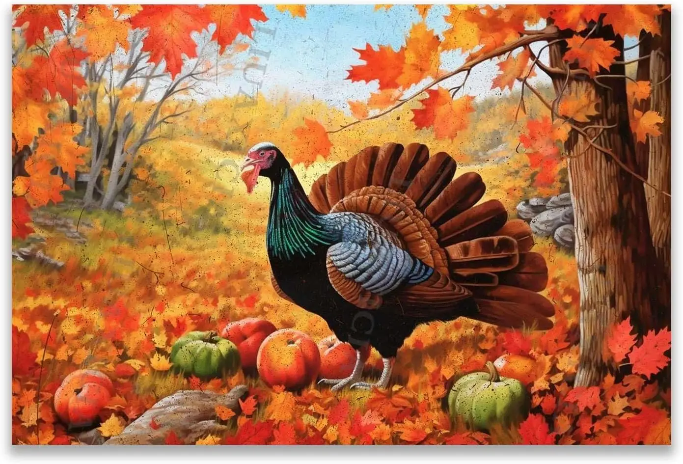 Canvas Paintings Wall Art Thanksgiving Turkey Harvest For Rustic VintageFarmhouse Home Kitchen Wall Decor 24.00