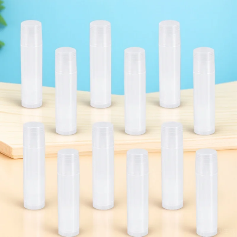 Kit de contenedor de tubo de lápiz labial, 25 uds., con tapas, embalaje vacío de bálsamo labial DIY para tinte brillante