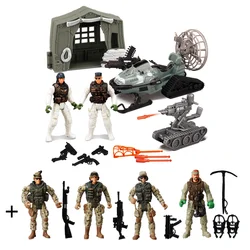 DIY Special Army Forces Toys With Military Tents Snowmobile Tank Military Parts Camouflage Soldiers Play For Boy Gifts