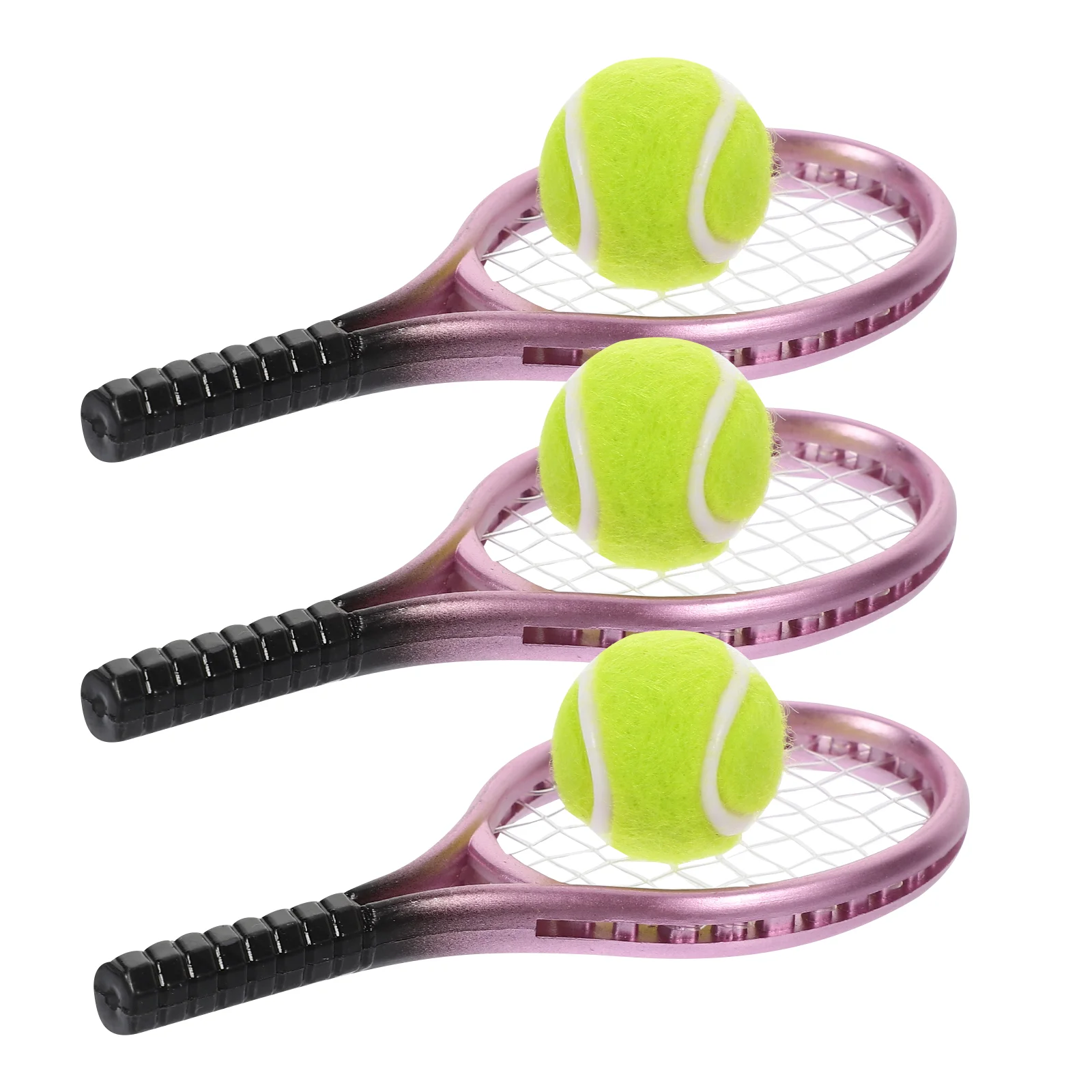 Pink Miniature Tennis Racket Model Toy For House Decor Mini Tennis Set Doll Accessories Children Room Play Electronic Toys