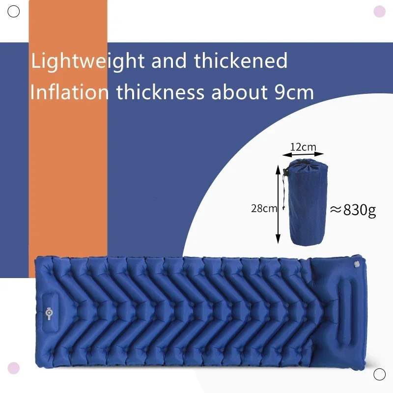 Outdoor Sleeping Pad Fast Filling Air Bag Camping Mat Inflatable Mattress with Pillow Folding Bed Ultralight Air Cushion Hiking