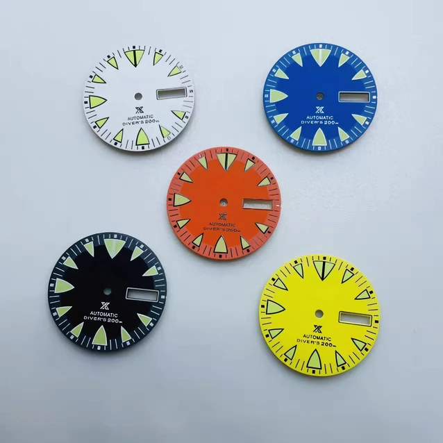 

NH36 dial 28.5mm s logo green glow-in-the-dark mechanical diver's watch small monster literally for Seiko