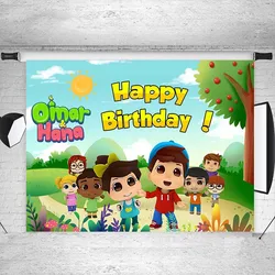 Omar&Hana Photo Backdrops Happy Birthday Photography Backgrounds Custom Cartoon Decor Banners Poster Photo Studio