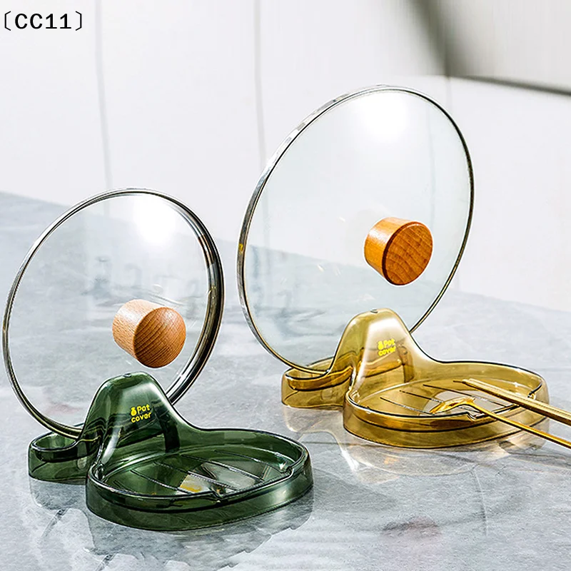 Household Pot Lid Holder With Drip Tray Sitting Kitchen Pot Lid No Drilling Required〔CC11〕