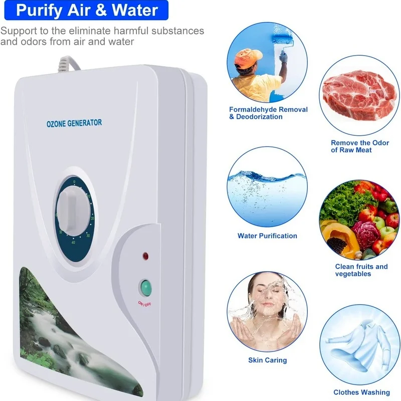 Portable Ozone Generator 600mg Water Ozonator O3 Ozone Machine Home Air Fruits Vegetables Clean water purifications sytem