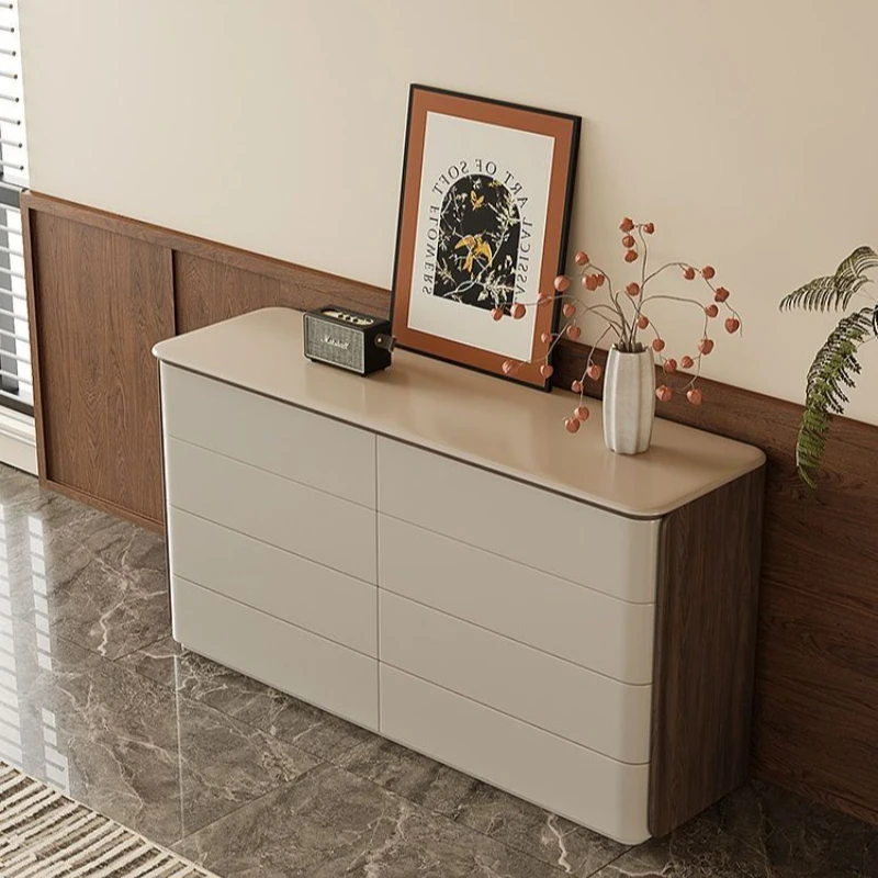 

sense, living room, bedroom, bedside storage walnut, solid wood eight-bucket cabinet, drawer storage, wall cabinet
