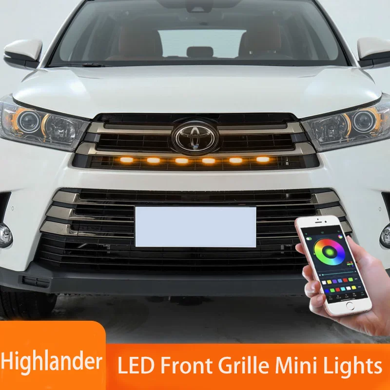 

4Pcs 6Pcs Front Grille LED Lights For Toyota RAV4 Fortuner Hilux Land Cruiser Prado Amber DRL Daytime Running Warning Lamps