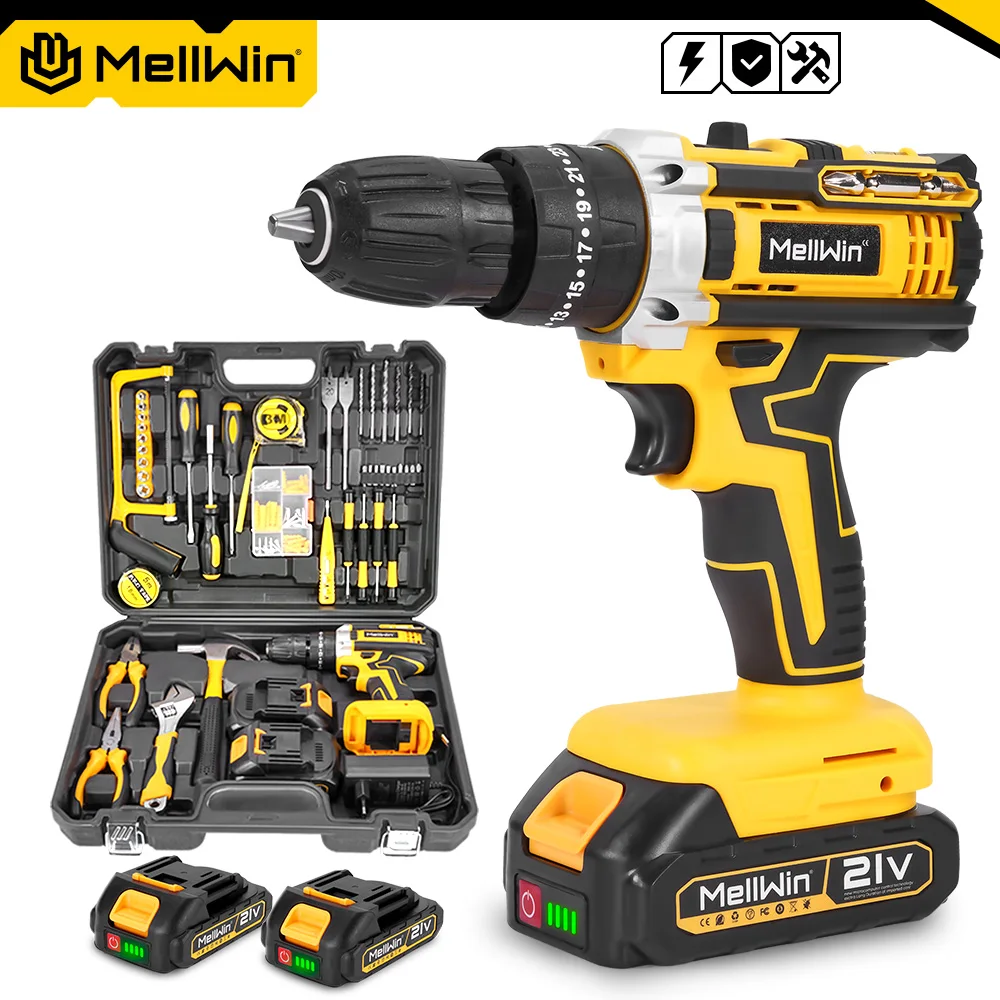 MELLWIN 25 + 3 Drehmoment Elektrische Schlagbohrmaschine Set Mehrzweck Akku-elektrische Schraubendreher Power Tool Für Makita 18V Batterie pin